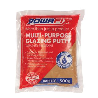 Powafix Multipurpose Glazing Putty White 500g