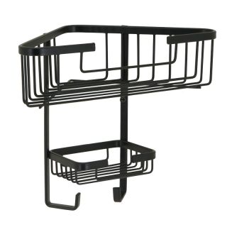 Corner Shelf 2-Tier Stainless Steel Black