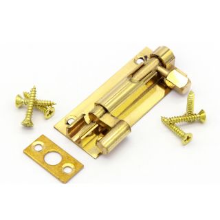 Barrel Bolt Cranked Brass 63mm
