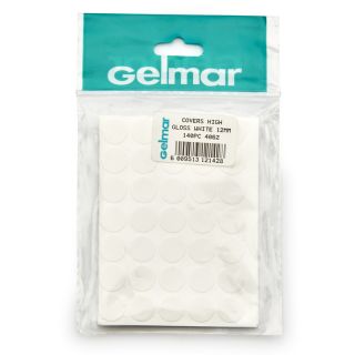 Hole Covers 12mm 140 Piece High Gloss White