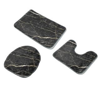 Bathroom Mat Set Marble 3 Piece