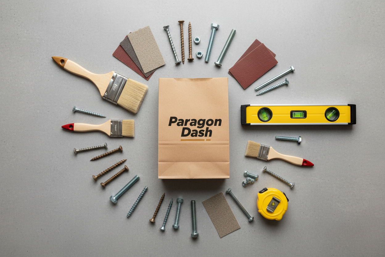 Hardware Supplies Flat Lay